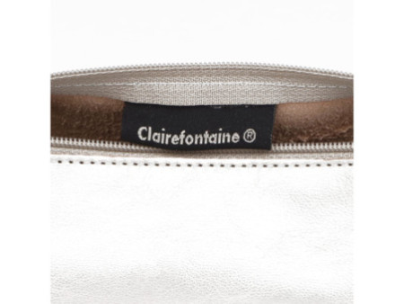 Clairefontaine Trousse CUIRISÉ, cuir, gris