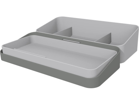 helit Organiseur de bureau portable, gris clair