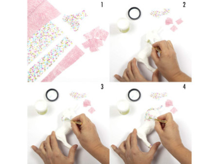 décopatch Kit papier mâché 'Licorne', 5 pièces