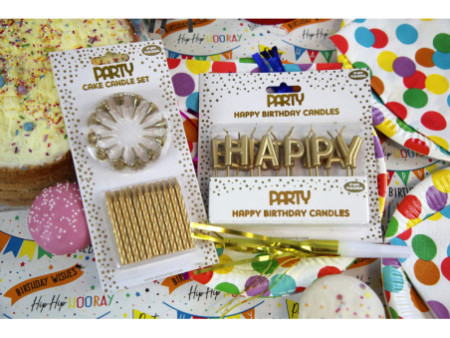 Clairefontaine Set bougies d'anniversaire Happy Birthday, or
