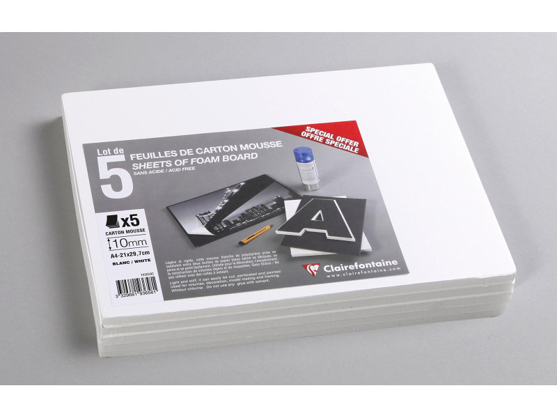 Clairefontaine Carton mousse, 210 x 297 mm (A4),10 mm, blanc