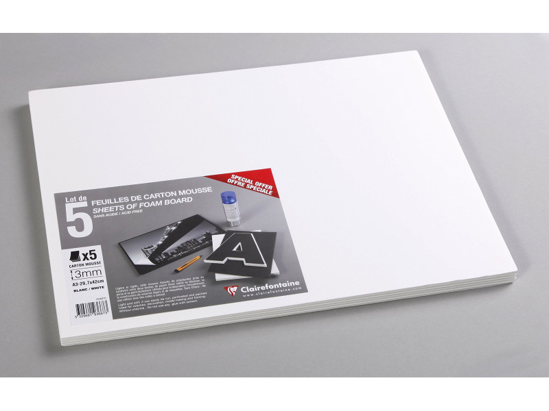 Clairefontaine Carton mousse, 297 x 420 mm (A3), 3 mm, blanc