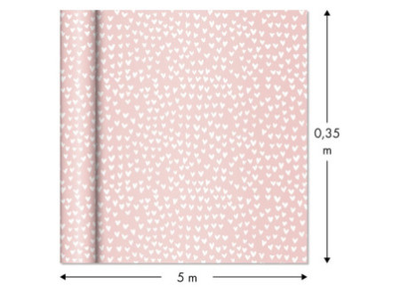 Clairefontaine Papier cadeau 'Tiny Rolls coeurs roses'