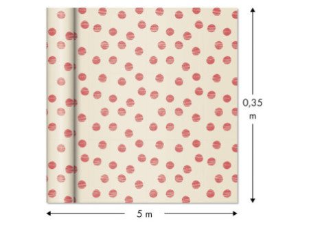 Clairefontaine Papier cadeau 'Tiny Rolls pois rouges'