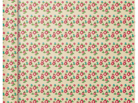 Clairefontaine Papier cadeau 'Tiny Rolls fleurs rouges'