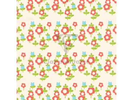 Clairefontaine Papier cadeau 'Tiny Rolls fleurs rouges'