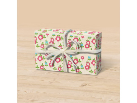 Clairefontaine Papier cadeau 'Tiny Rolls fleurs rouges'