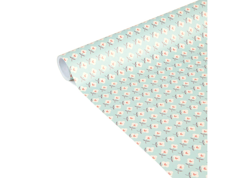 Clairefontaine Papier cadeau 'Tiny Rolls fleurs bleues'