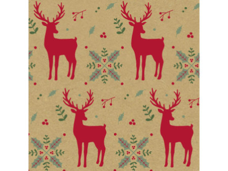 Clairefontaine Papier cadeau de Noël 'Tiny Rolls rennes'