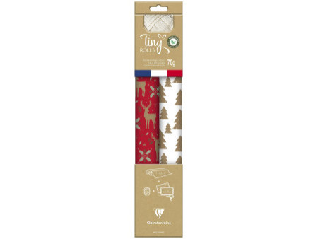 Clairefontaine Set de papiers cadeau de Noël 'Tiny Rolls'