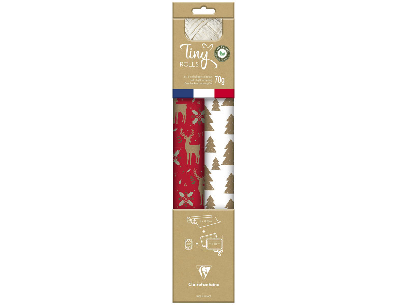 Clairefontaine Set de papiers cadeau de Noël 'Tiny Rolls'