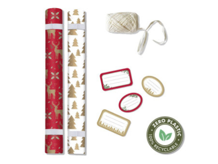 Clairefontaine Set de papiers cadeau de Noël 'Tiny Rolls'