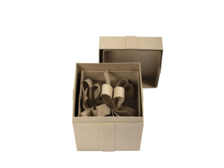 décopatch Boîte cadeau en papier mâché, cubique, set de 2