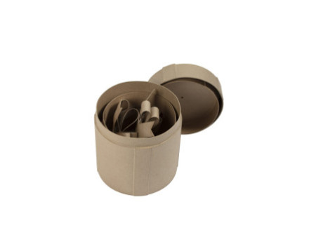 décopatch Boîte cadeau en papier mâché, rond, set de 2