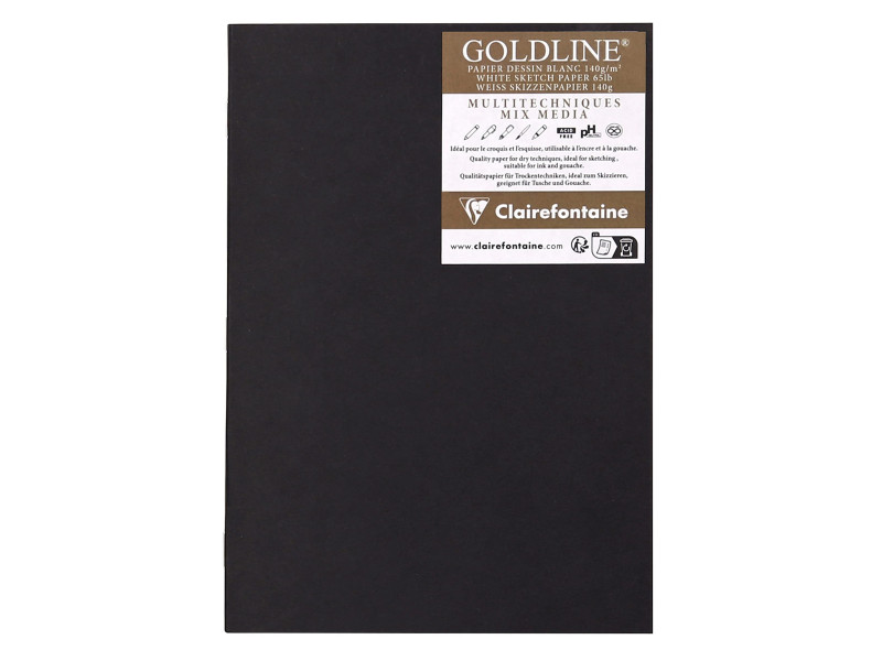 Clairefontaine Carnet de dessin GOLDLINE, A5, noir