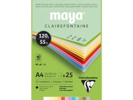 Clairefontaine Bloc de papier couleur MAYA, A4, 120 g/m2