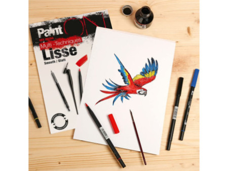Clairefontaine Bloc papier dessin Paint'ON Lisse, A3, blanc