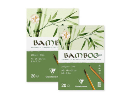 Clairefontaine Bloc de papier aquarelle BAMBOO, 250 g/m2, A4