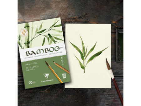 Clairefontaine Bloc de papier aquarelle BAMBOO, 250 g/m2, A4