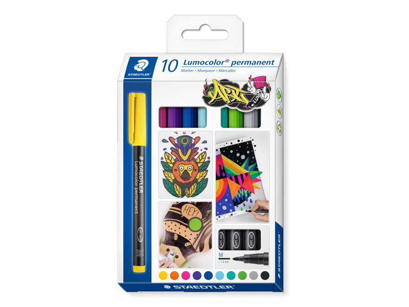 STAEDTLER Marqueur permanent 317M Lumocolor, étui de 10