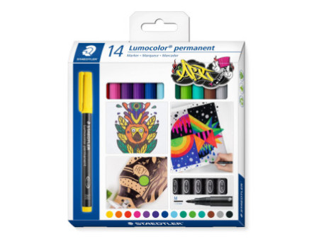 STAEDTLER Marqueur permanent 317M Lumocolor, étui de 14
