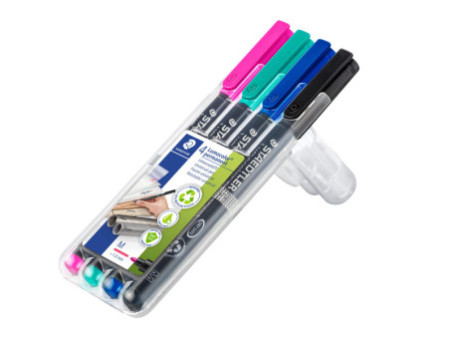 STAEDTLER Marqueur permanent 317M Lumocolor, étui de 4