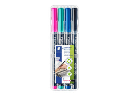 STAEDTLER Marqueur permanent 318F Lumocolor, étui de 4