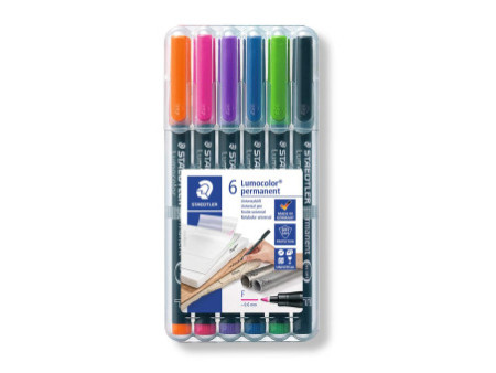 STAEDTLER Marqueur permanent 318F Lumocolor, étui de 6