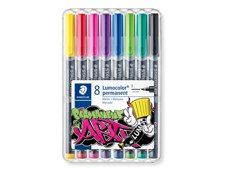 STAEDTLER Marqueur permanent 318F Lumocolor, étui de 8