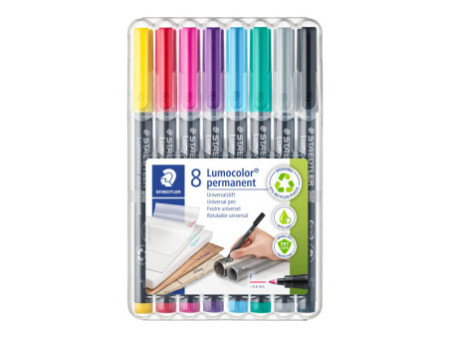 STAEDTLER Marqueur permanent 318F Lumocolor, étui de 8