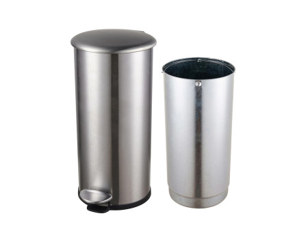 helit Poubelle à pédale 'the zinc', 12 litres, argent