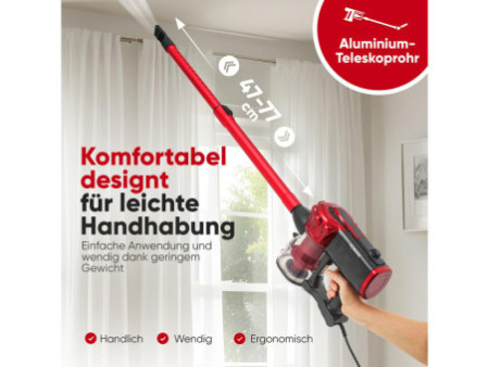 BOMANN Aspirateur main/balai BS 6072, anthracite/rouge
