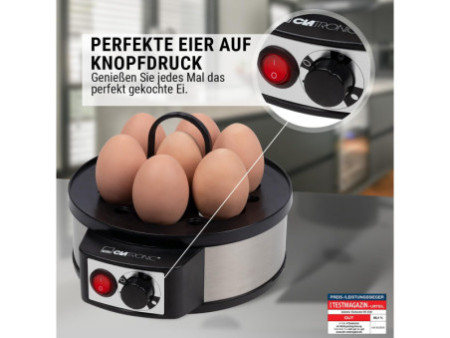 CLATRONIC Cuiseur à oeufs EK 3321, inox / noir
