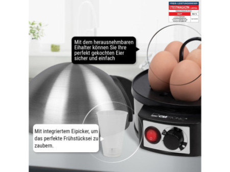 CLATRONIC Cuiseur à oeufs EK 3321, inox / noir