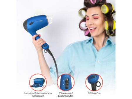 CLATRONIC Sèche-cheveux de voyage HTD 3429, bleu