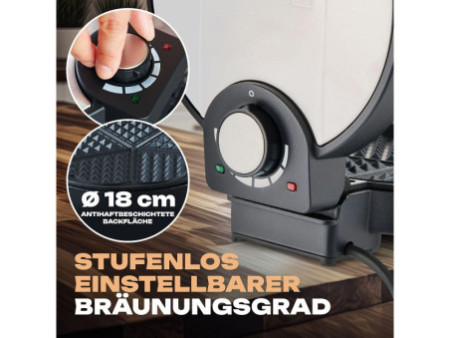 CLATRONIC Gauffrier WA 3492, acier inoxydable/noir