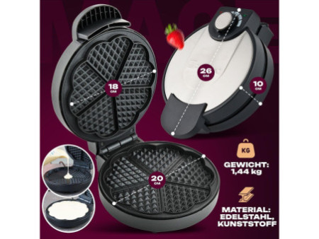 CLATRONIC Gauffrier WA 3492, acier inoxydable/noir