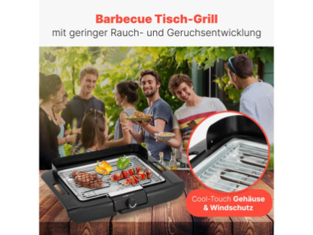 CLATRONIC Grill de table-barbecue BQ 3507, noir