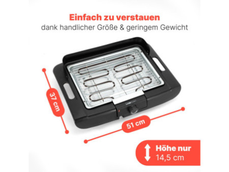 CLATRONIC Grill de table-barbecue BQ 3507, noir