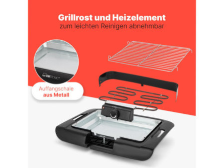 CLATRONIC Grill de table-barbecue BQ 3507, noir