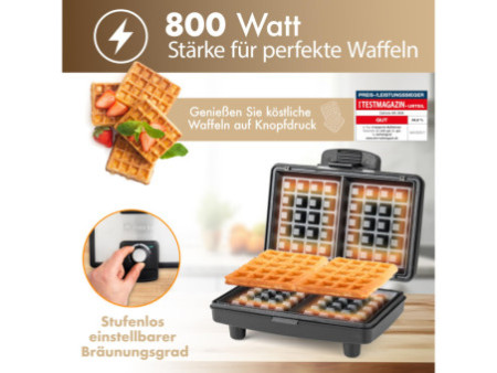CLATRONIC Gaufrier WA 3606, noir/acier inoxydable