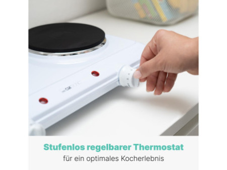 CLATRONIC Double plaque de cuisson DKP 3583, blanc
