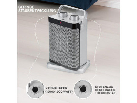 CLATRONIC Radiateur soufflant HL 3631, argent, oscillant