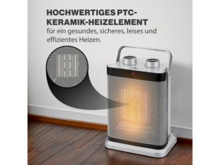 CLATRONIC Radiateur soufflant HL 3631, argent, oscillant