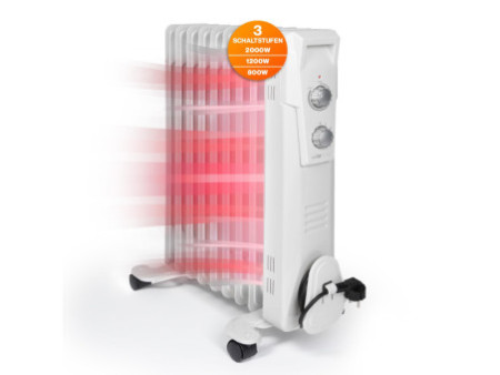 CLATRONIC Radiateur bain d'huile RA 3735, 7 éléments, blanc