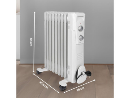 CLATRONIC Radiateur bain d'huile RA 3735, 7 éléments, blanc