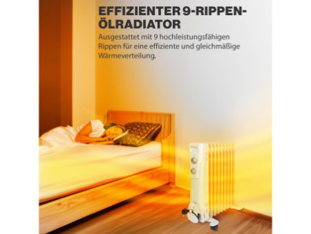 CLATRONIC Radiateur bain d'huile RA 3736, 9 éléments, blanc