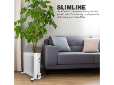 CLATRONIC Radiateur bain d'huile RA 3737, 11 éléments, blanc