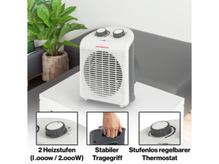 CLATRONIC Radiateur soufflant HL 3761, blanc/gris