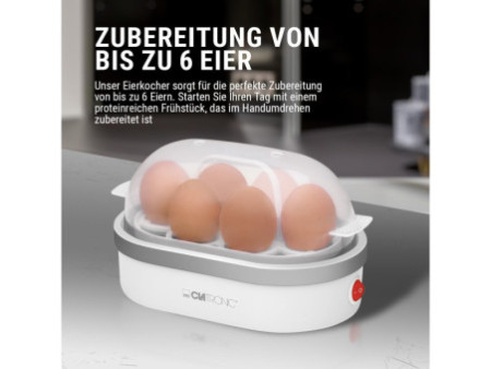 CLATRONIC Cuiseur à oeufs EK 3497, blanc / argent